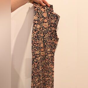 Zara Floral Knit Sleeveless Dress in Peach and Black SMALL